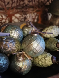 Kerstbal groen/goud