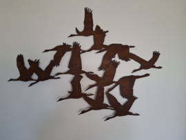 Wanddecoratie kraanvogels