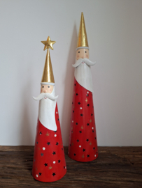 Kerstman rood met gouden hoed -L-