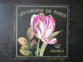 Metalen vintage wandbordje "Les Jardins de Paris"