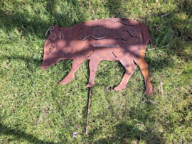 Tuinsteker Jong wildzwijn zijkant