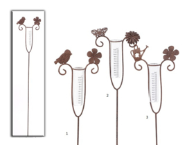 Regenmeter vogel en bloem 1