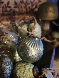 Kerstbal groen/goud -1-