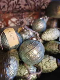 Kerstbal groen/goud