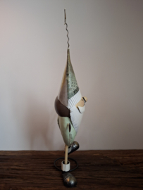 Kerstman met ster dansend mintgroen met ledverlichting