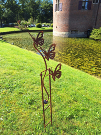 Tuinsteker windspel met 3 vlinders