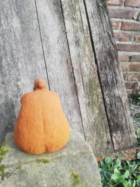 Dikke dame zittend van gietijzer