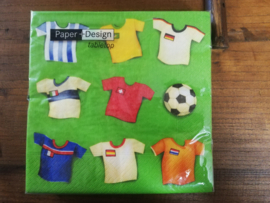 Servetten met voetbal t-shirts