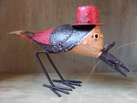Vogel met hoed en bril