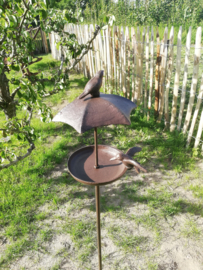 Tuinsteker vogelvoederbakje met paraplu