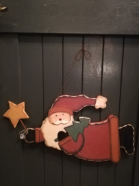 Kerstdeurhanger kerstman met ster