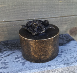 Bronzen mini urn "bloementjes"