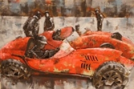 3D Schilderij "Oude oranje raceauto's"