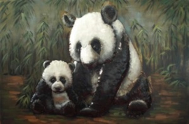 3D Schilderij met panda beren