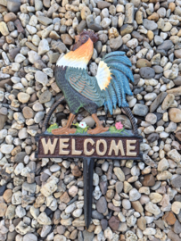Tuinsteker haan welcome