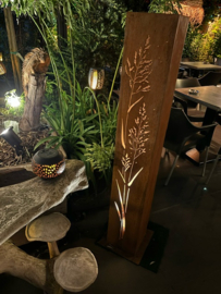 Lichtzuil met graspluimen vierkant