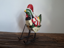 Kerst kipje met skistokken