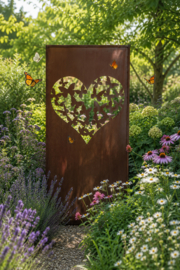 Tuinscherm hart met vlinders