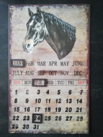 Metalen vintage kalender "Horse"
