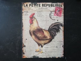 Metalen vintage wandbordje "La petite republique"