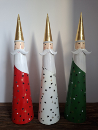 Kerstman groen met gouden hoed -L-