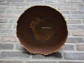 Plantenschaal "ripple" met gouden rand -34- met huls voor 8mm staaf