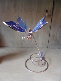 Vlinder van blauw tiffanyglas