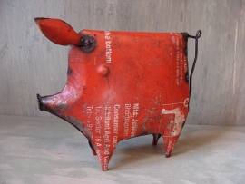 Varken rood klein van gerecycled ijzer