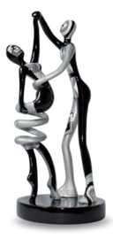 Couple"Twisting" white-black-silver