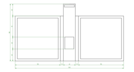 Tuinafscheiding 360x40x190cm. | 2mm.