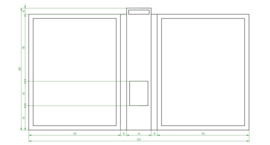 Tuinafscheiding 360x40x200cm. | 3mm.