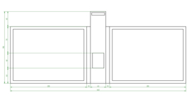 Tuinafscheiding 460x40x190cm. | 2mm.