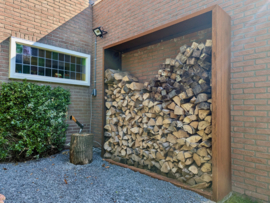 Houtopslag Cortenstaal 200x50x180cm. | 2mm.