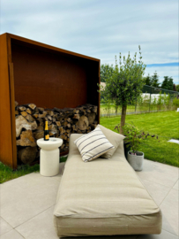Houtopslag Cortenstaal 200x50x180cm. | 2mm.