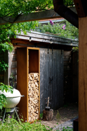 Houtopslag Cortenstaal 100x35x200cm. | 2mm.