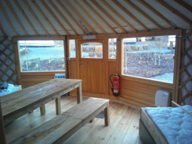 5-muurs Yurt met  deurpaneel met 3 raampjes en 2  grote raampanelen