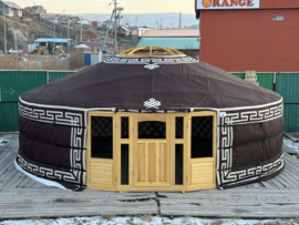 6XL-muurs Yurt met 2 half grote raampanelen