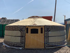 6-muurs Yurt met  deurpaneel met 3 raampjes