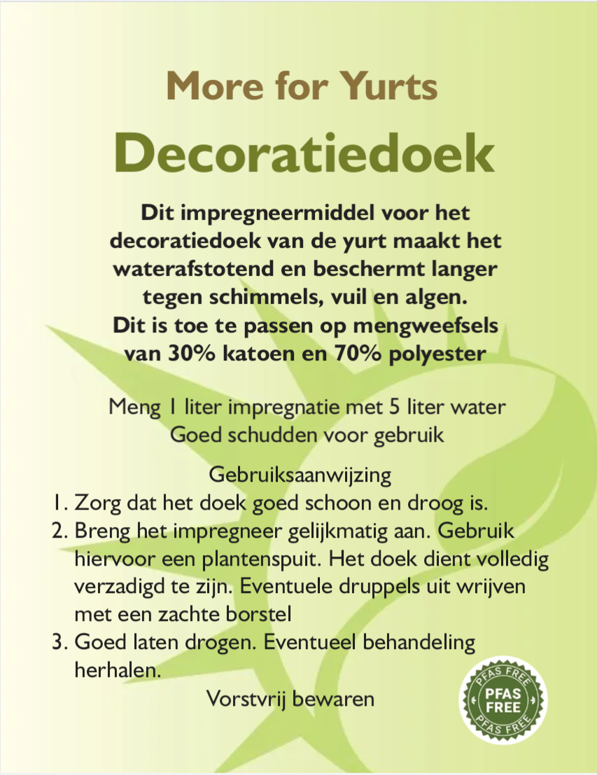 More for Yurts DK ( Decoratiedoek) impregnatie 1 liter