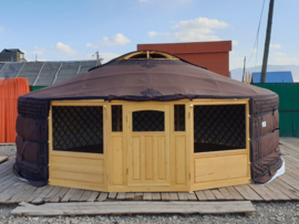 5-muurs Yurt met  deurpaneel met 3 raampjes en 2  grote raampanelen