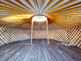 6XL-muurs Yurt met  serredeuren en 2 serre ramen