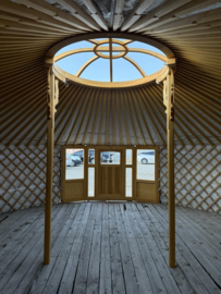 6XL-muurs Yurt met 2 half grote raampanelen