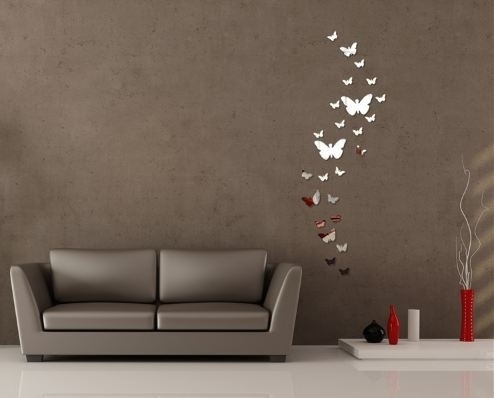 Hedendaags Muur decoratie vlinders met spiegel effect | (3d) vlinders en PV-44
