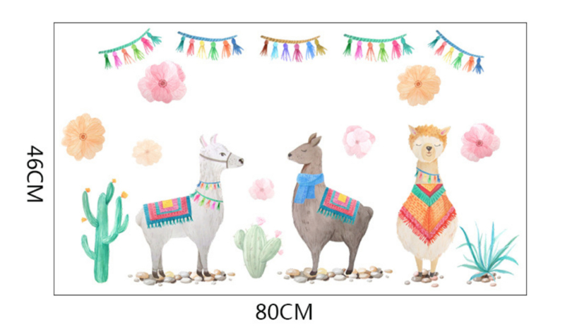 Vervloekt Monetair solide Muursticker cartoon alpaca / berglama kinderkamer muurdecoratie |  Muursticker Dieren en beesten | Stickerkamer