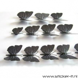 3D vlinders luxe zwart