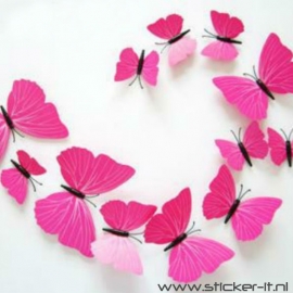 3D vlinders luxe roze
