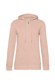 ORGANIC ZIPPED HOODIE /WOMEN SOFT ROSE