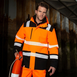 Hi-Vis Waterproof Softshell Safety Coat