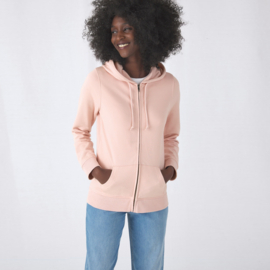 ORGANIC ZIPPED HOODIE /WOMEN ROYAL