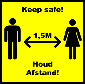 SAFETY STICKER / HOUD AFSTAND VIERKANT CR001